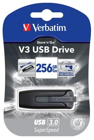 Pendrive, 256GB, USB 3.2, 80/25 MB/s, VERBATIM 