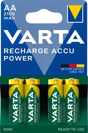 Tölthető elem, AA ceruza, 4x2100 mAh, előtöltött, VARTA 