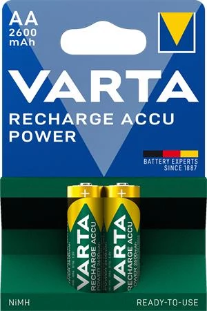 Tölthető elem, AA ceruza, 2x2600 mAh, előtöltött, VARTA 