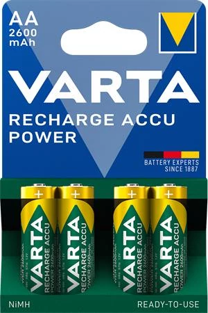 Tölthető elem, AA ceruza, 4x2600 mAh, előtöltött, VARTA 