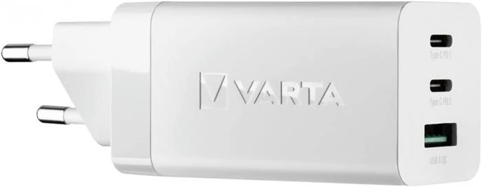 Hálózati töltő, 1xUSB, 2x USB-C kimenet, 65W, VARTA 