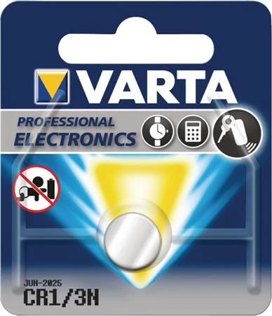 Gombelem, 3V, CR1/3N BL1, 1 db, lítium, VARTA 