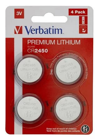 Gombelem, CR2450, 4 db, VERBATIM 