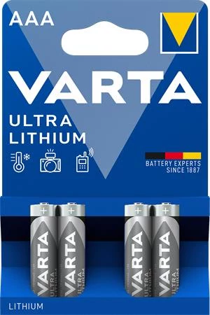 Elem, AAA mikro, 4 db, lítium, VARTA 