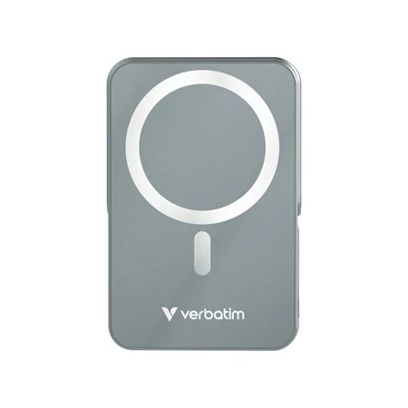 Power bank, külső akkumulátor, mágneses (vezeték nélküli), 10.000mAh, kitámasztó, VERBATIM 