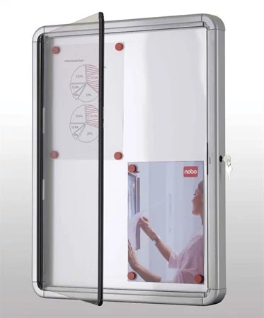 Vitrin, beltéri, mágneses, álló (6xA4), NOBO 