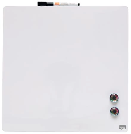 Üzenőtábla, mágneses, írható, fehér, 36x36 cm, NOBO/REXEL