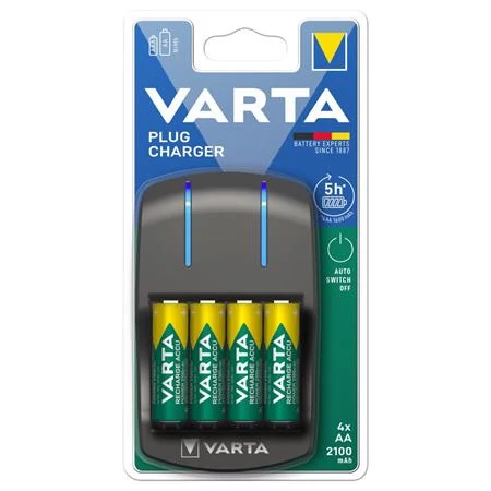 Elemtöltő, AA/AAA, 4x2100 mAh AA, VARTA 