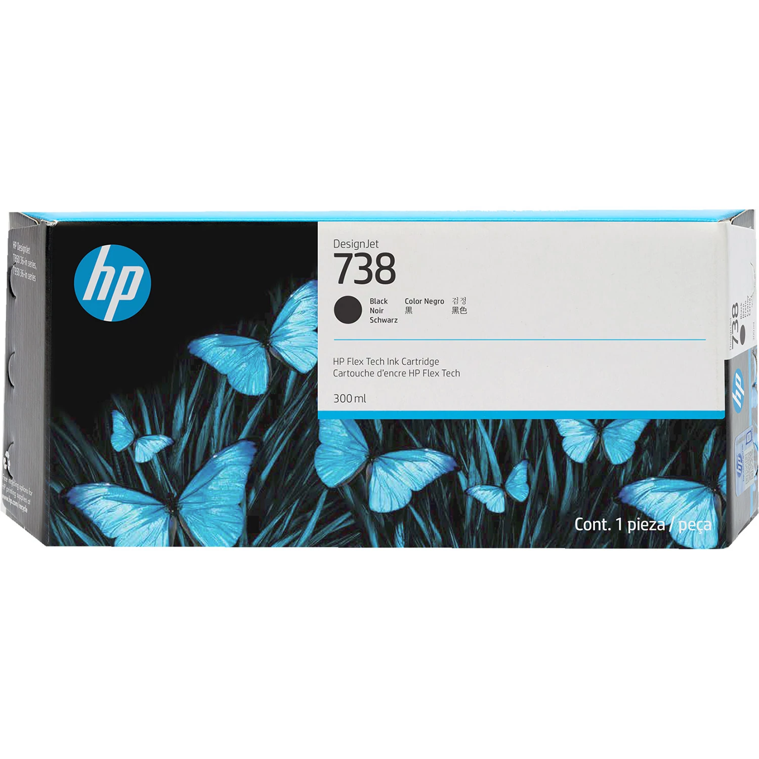 498N8A Tintapatron DesignJet T850 nyomtatóhoz, HP 738, fekete, 300ml