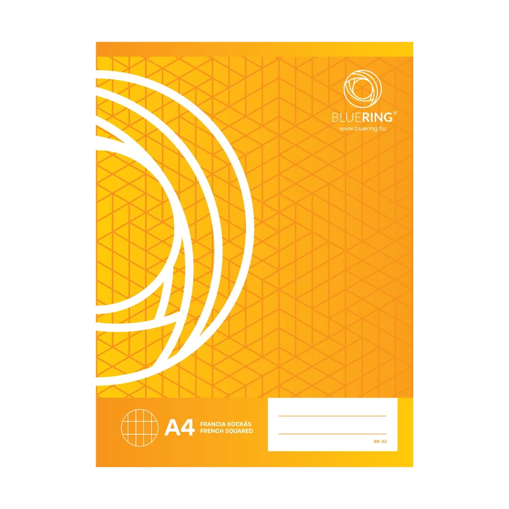 Füzet, tűzött, A4, francia kockás, 32 lap, BLUERING 