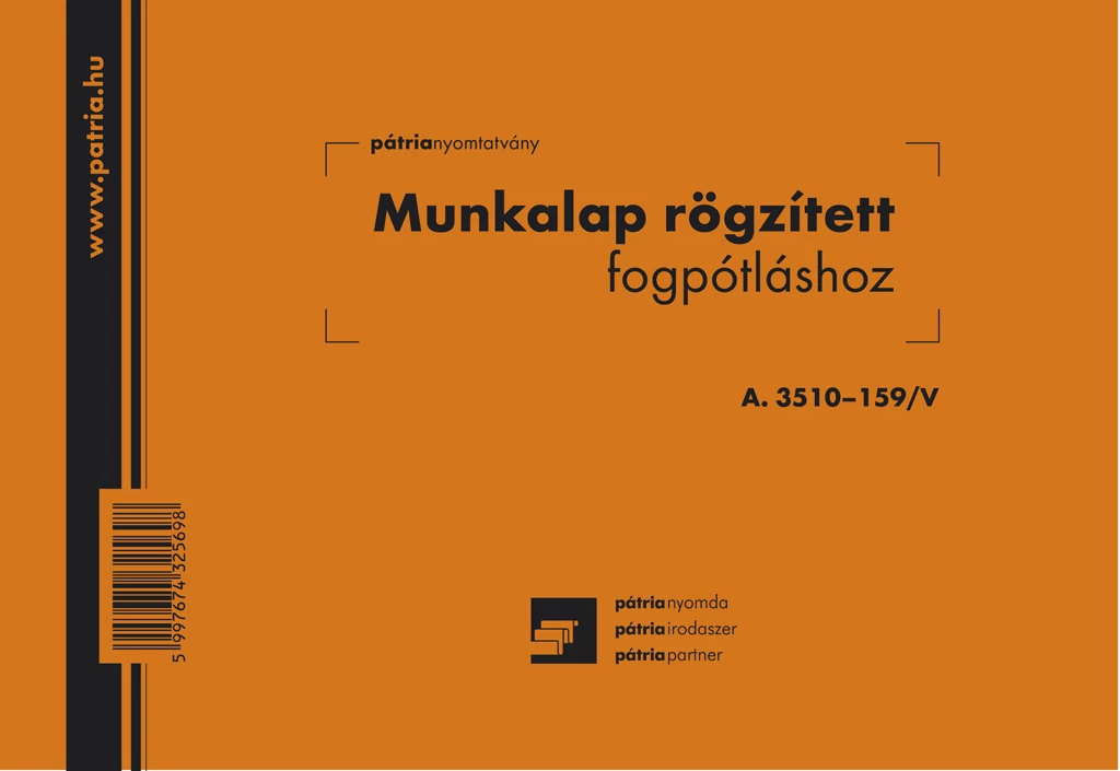 Munkalap rögzített fogpótláshoz 50x2 lapos tömb A/5 fekvő