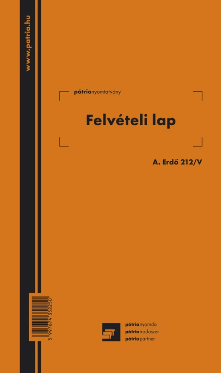 Felvételi lap erdőgazdálkodási 50x2 lapos tömb