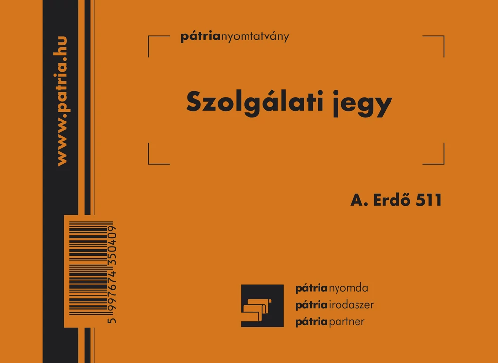 Szolgálati jegy 50x2 lapos tömb A/6 fekvő