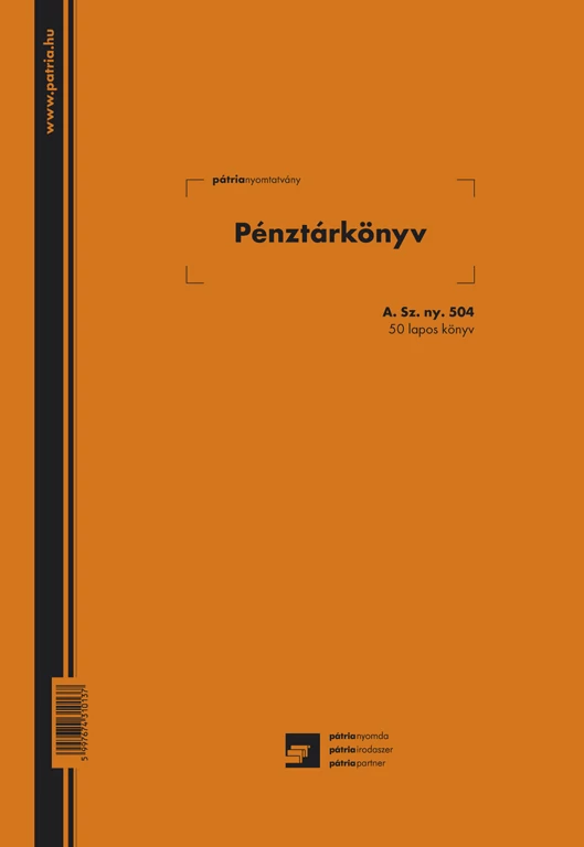 Pénztárkönyv A/4 álló
