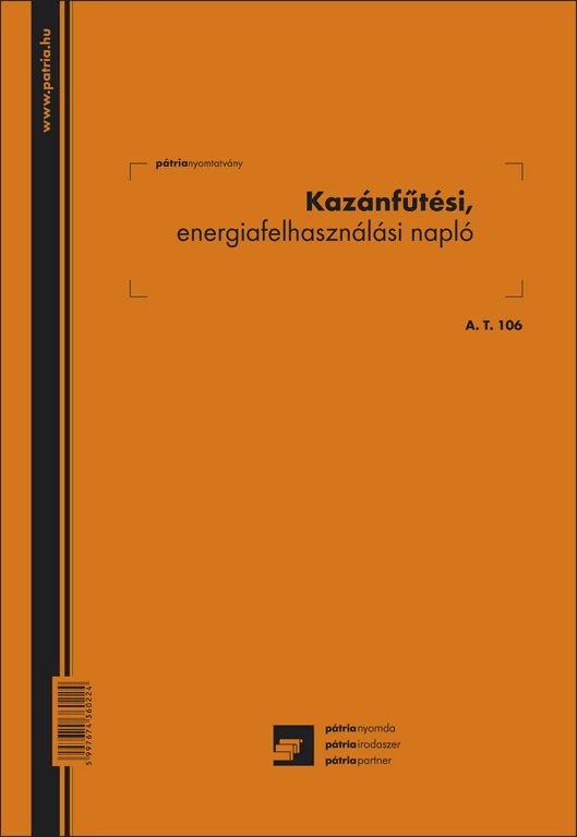 Kazán fűtési energiafelhasználási napló A/4 álló