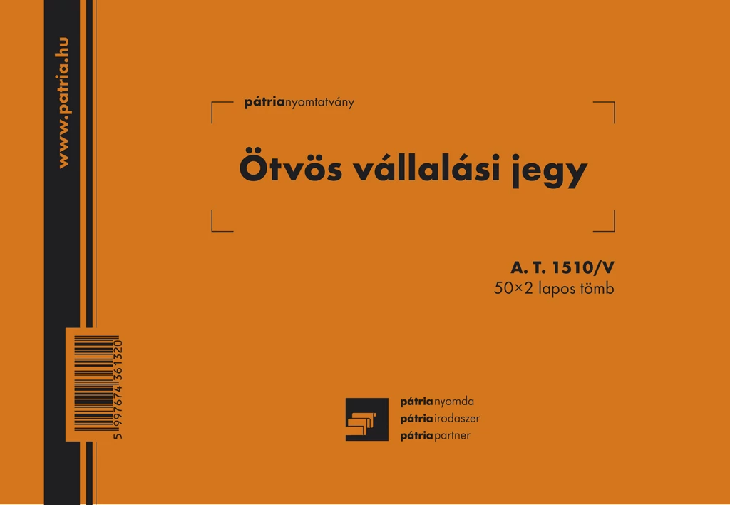 Ötvös vállalási jegy 50x2 lapos tömb 203x140 mm