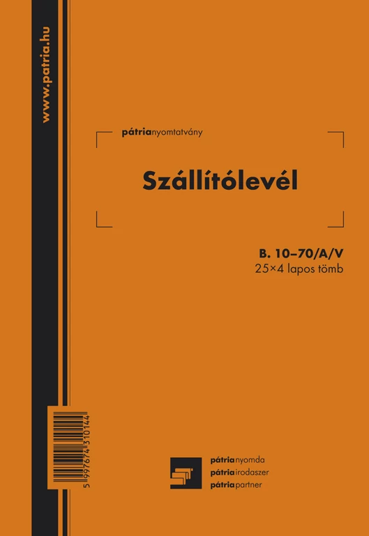 Szállítólevél 25x4 lapos tömb A/5 álló