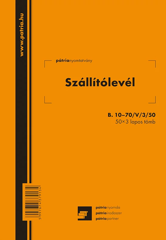 Szállítólevél 50x3 lapos tömb A/5 álló