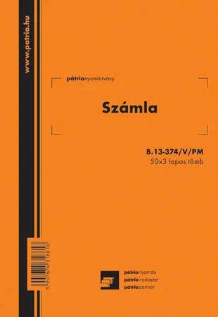 Számla 25x4 lapos tömb A/5 álló