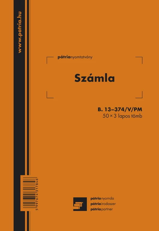 Számla 50x3 lapos tömb A/5 álló