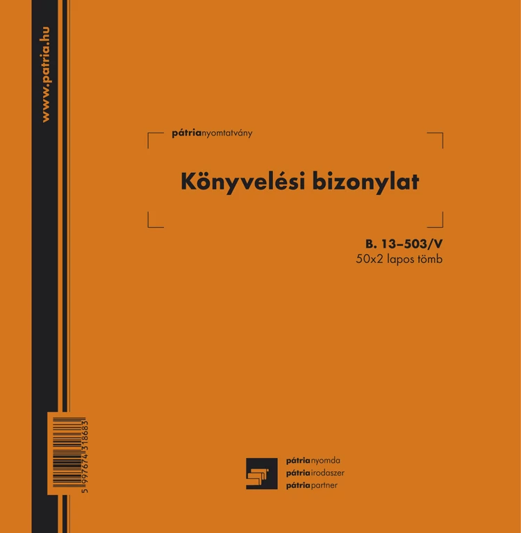 Könyvelési bizonylat 50x2 lapos tömb 203x198 mm