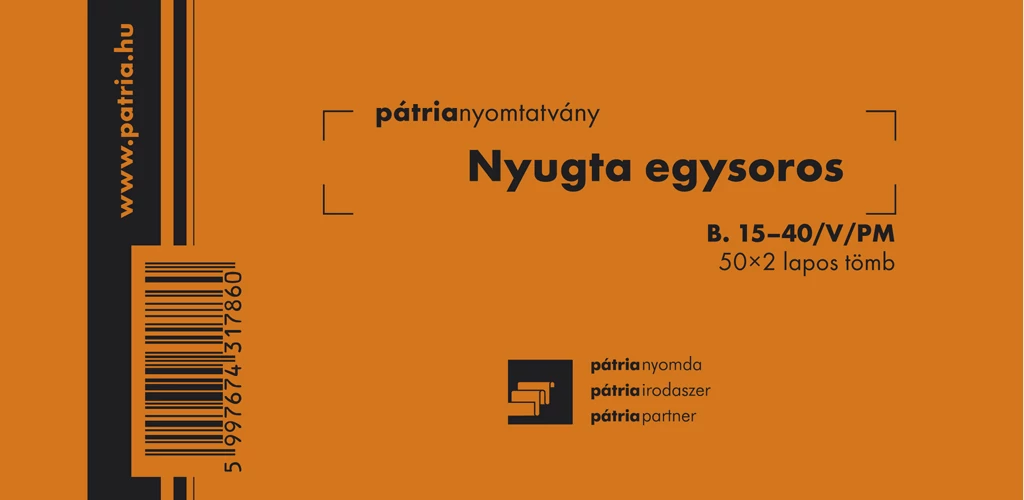 Nyugta (egysoros) 50x2 lapos tömb