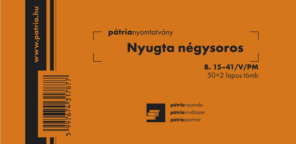 Nyugta (négysoros) 50x2 lapos tömb