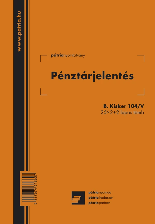 Pénztárjelentés 25x2+2 lapos tömb A/5 álló
