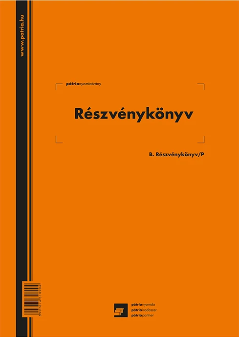 Részvénykönyv A/4 álló