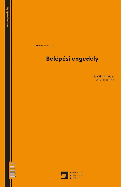 Belépési engedély 50x2 lapos tömb 250x350 mm vegykezelt