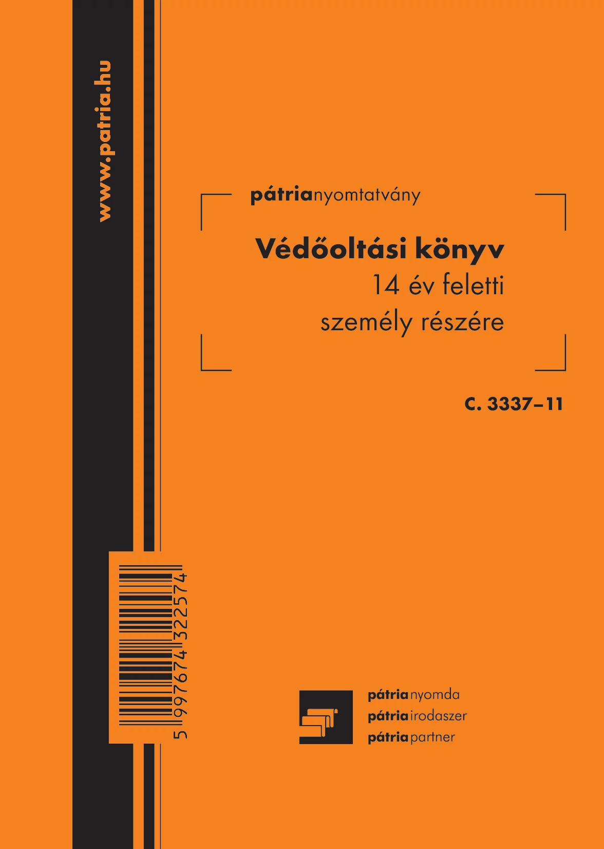 Védőoltási könyv 14 év feletti személy részére 8 lapos füzet