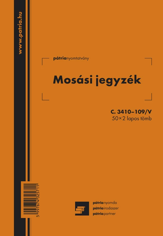 Mosási jegyzék 50x2 lapos tömb A/5 álló
