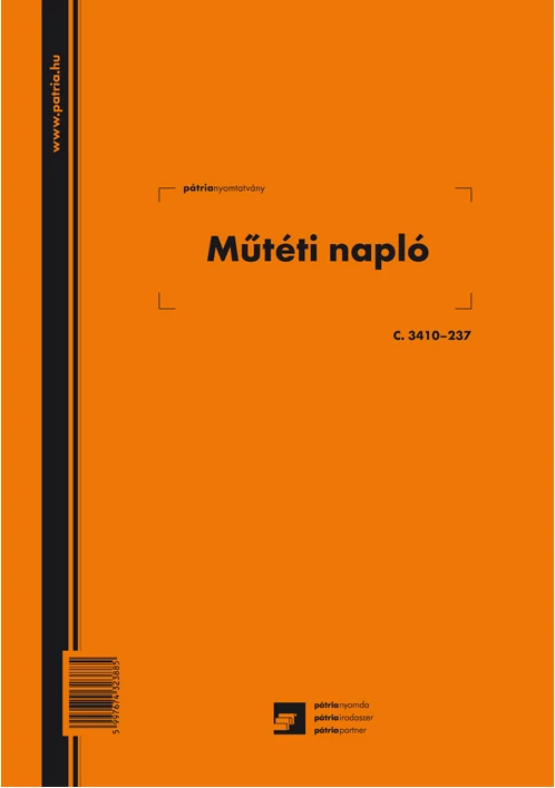 Műtéti napló 100 lapos könyv A/4 álló