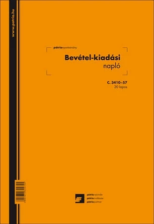 Bevétel-kiadás napló 20 lapos füzet A/4 álló