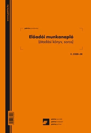 Előadói munkakönyv 20 lapos füzet A/4 álló