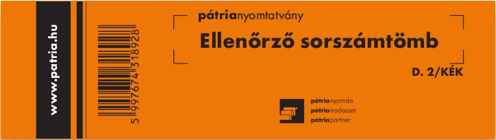 Ellenőrző sorszámtömb 100 lapos 146x40 mm kék