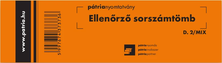 Ellenőrző sorszámtömb 100 lapos 146x40 mm vegyes