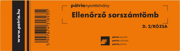 Ellenőrző sorszámtömb 100 lapos 146x40 mm rózsa