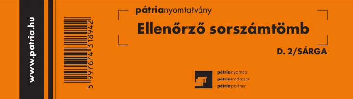 Ellenőrző sorszámtömb 100 lapos 146x40 mm sárga