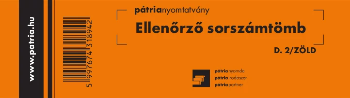 Ellenőrző sorszámtömb 100 lapos 146x40 mm zöld