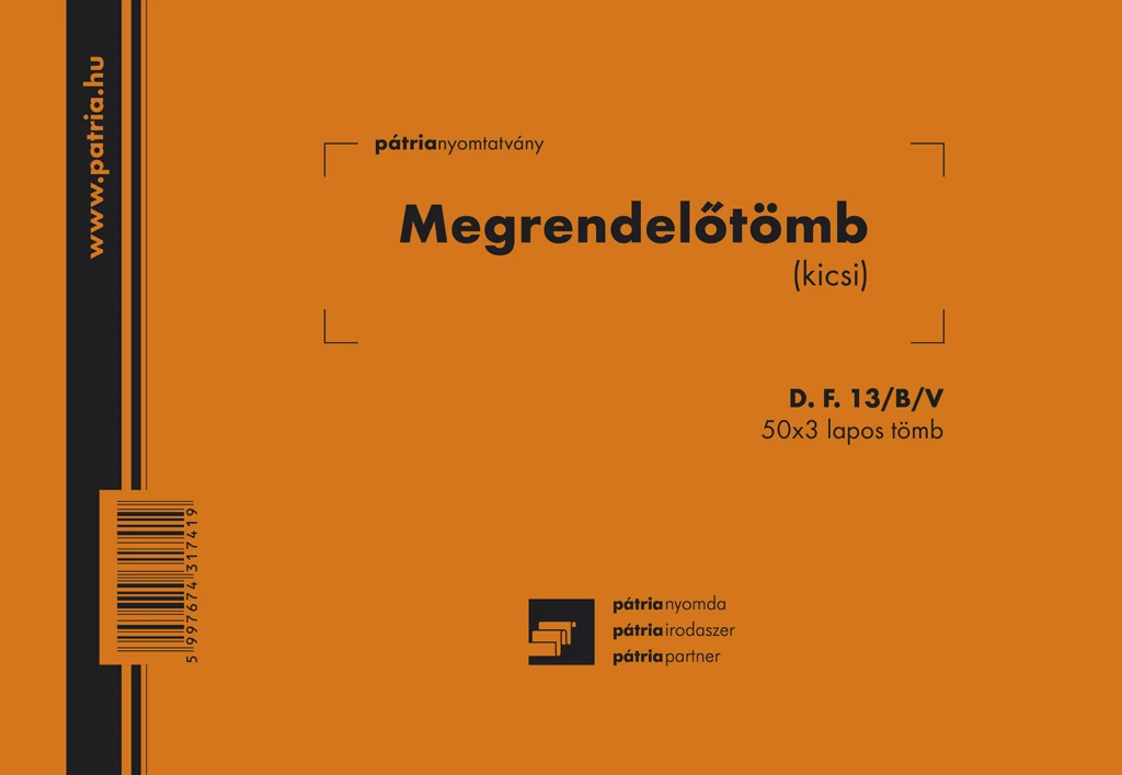 Megrendelőtömb 50x3 lapos A/5 fekvő