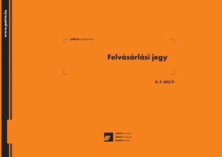 Felvásárlási jegy (mezőgazdasági termékfelvásárlás/szolgáltatás igénybevétel bizonylata) 50x3 lapos tömb 295x203 mm