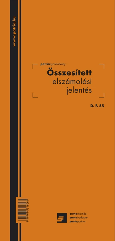 Összesített elszámolási jelentés 150 lapos tömb 140x295 mm