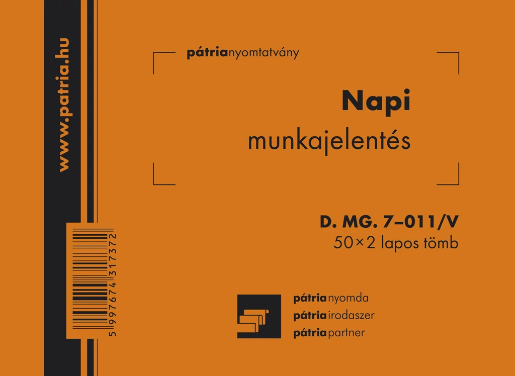 Napi munkajelentés 50x2 lapos tömb A/6 fekvő