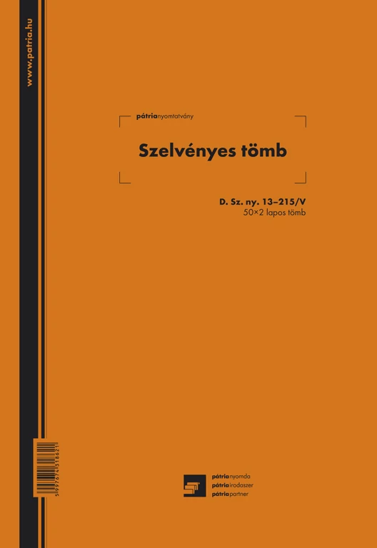 Szelvényes tömb ( 36 szelvényes ) 50x2 lapos tömb A/4 álló