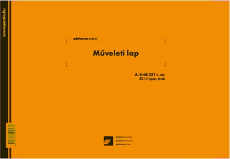 Műveleti lap 50x3 lapos tömb A/4 fekvő