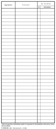 Kézbesítő könyv 100 lapos