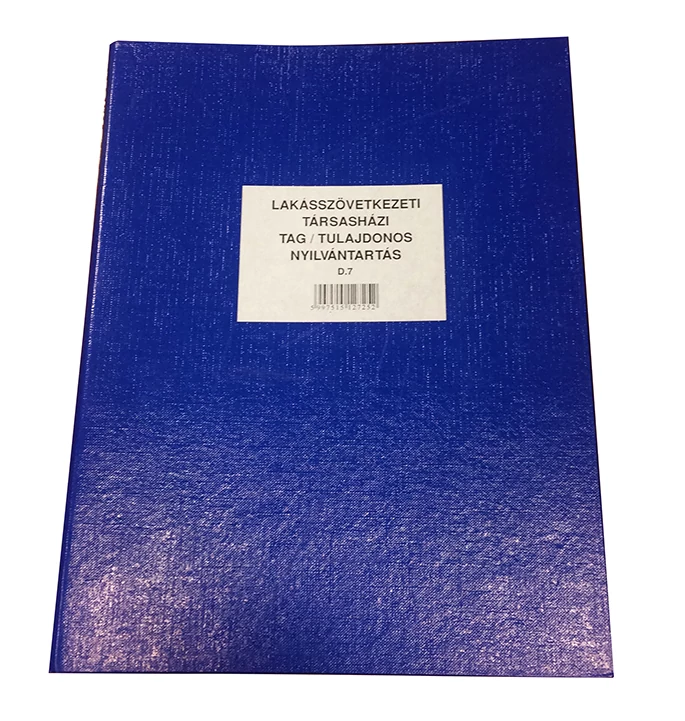 Lakásszövetkezeti Társasházi Tag Tulajdonos Nyilvántartás 50 lapos gyűrűskönyv